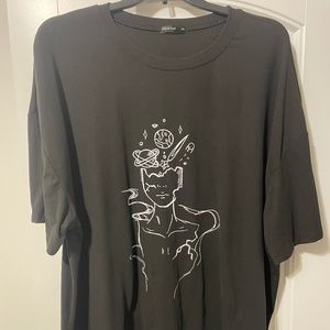 Shein Short Sleeve Black Oversized Graphic T-Shirt 4X